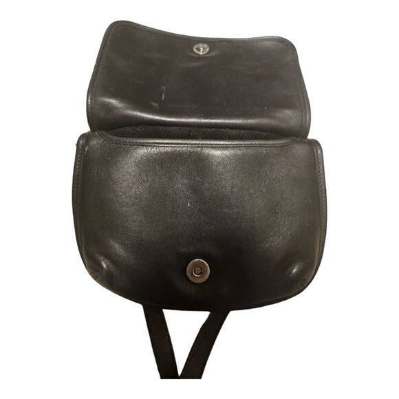 COACH Vintage Mini Hippie Flap Crossbody Bag - Black Leather A0C-9142 - Picture 5 of 8